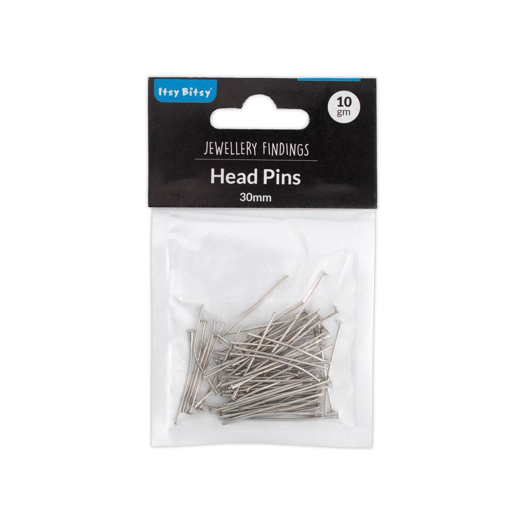 Jewellery Findings Head Pin Nickel 30mm 10gm