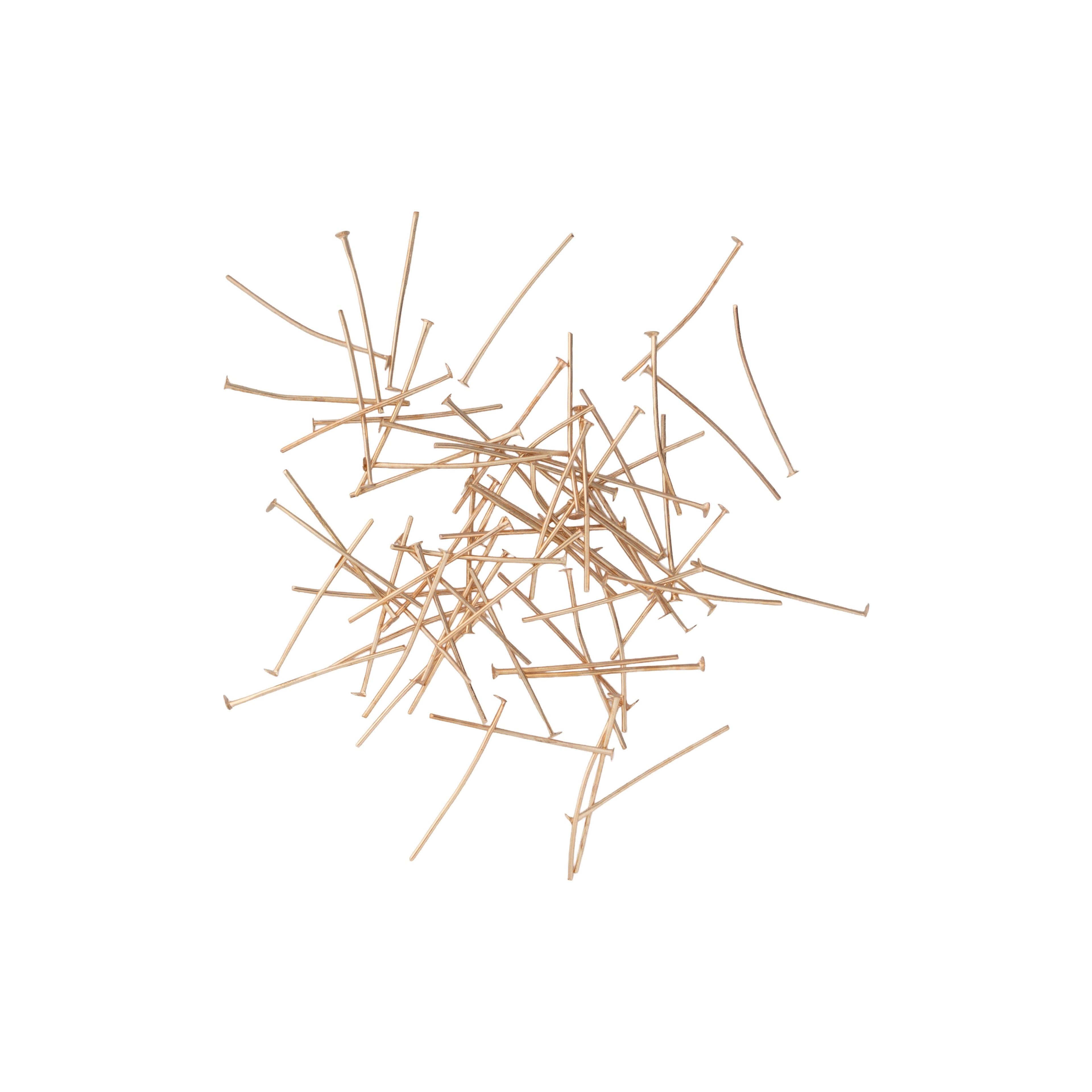 Jewellery Findings Head Pin Gold 30mm 10gm