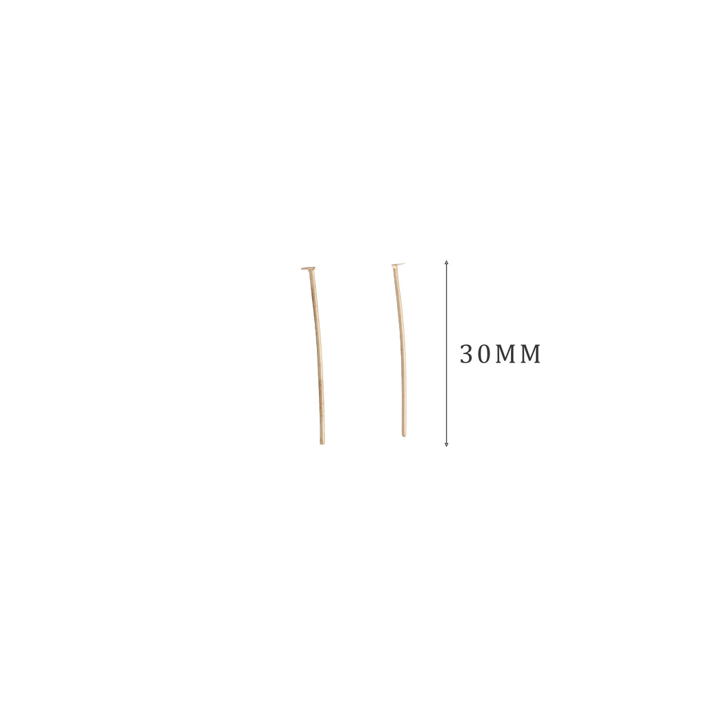 Jewellery Findings Head Pin Gold 30mm 10gm