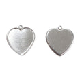 Metal Bezel Pendant Blank Heart 20 X 27mm 2pc