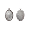 Metal Bezel Pendant Blank Oval 23 X 15mm 2pc