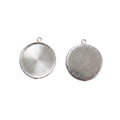 Metal Bezel Pendant Blank Round 31 X 34mm 2pc