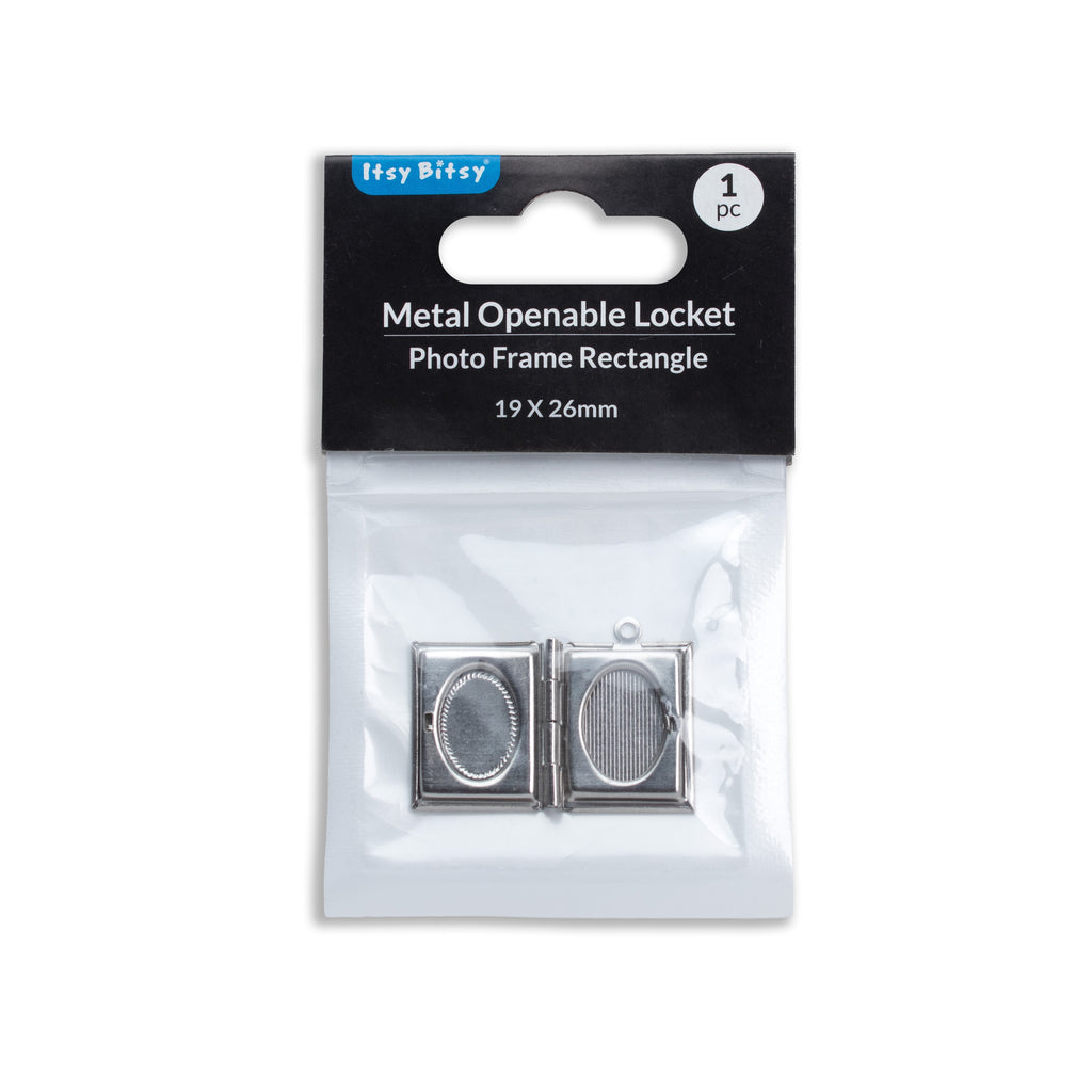 Metal Openable Loket Photo Frame Rectangle 19 X 26mm 1pc