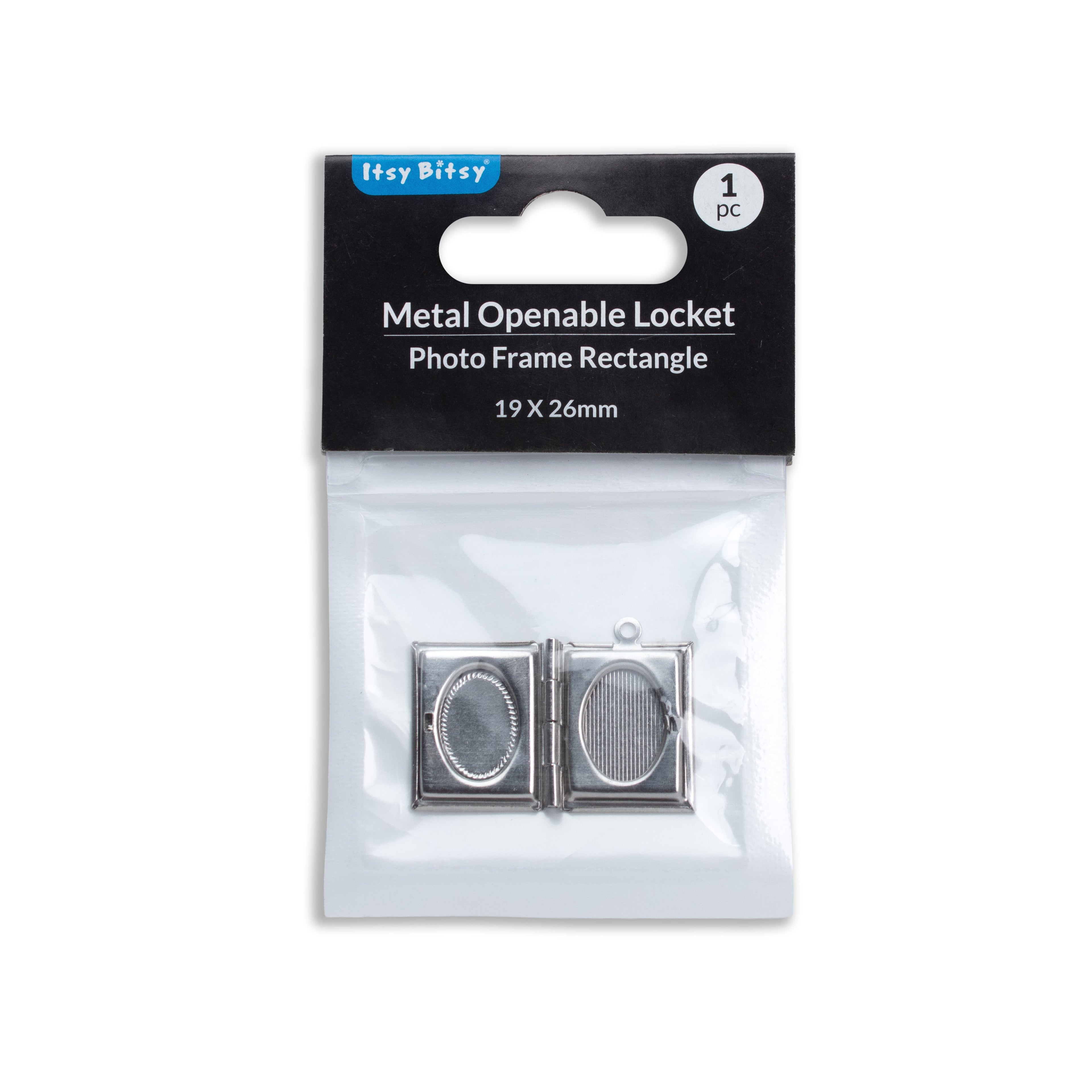 Metal Openable Loket Photo Frame Rectangle 19 X 26mm 1pc