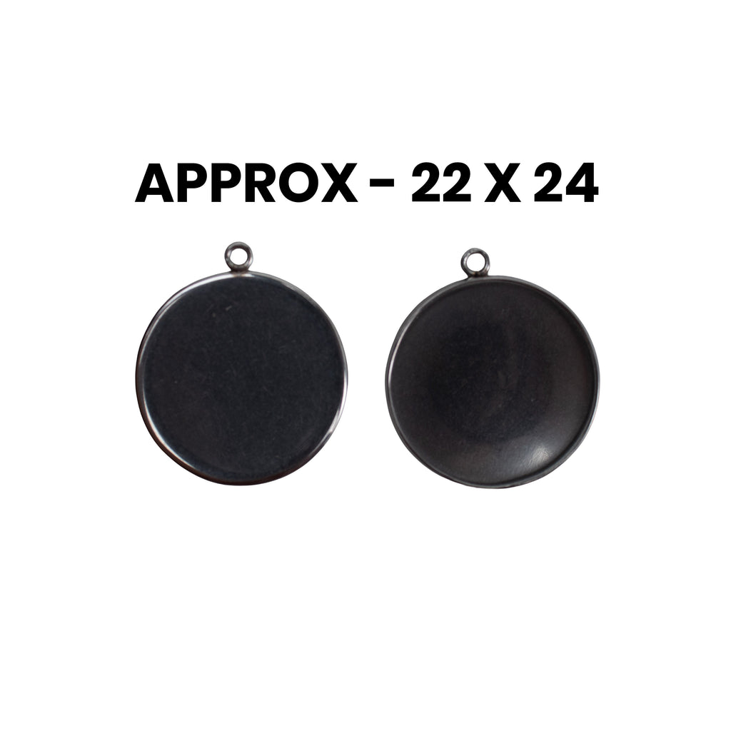 Metal Locket Openable Blank Round 22mm 2pc