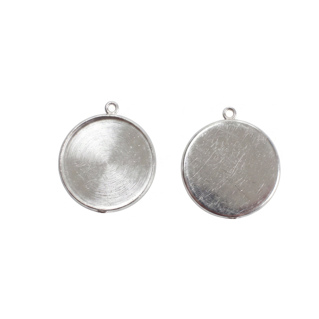 Metal Locket Openable Blank Round 22mm 2pc