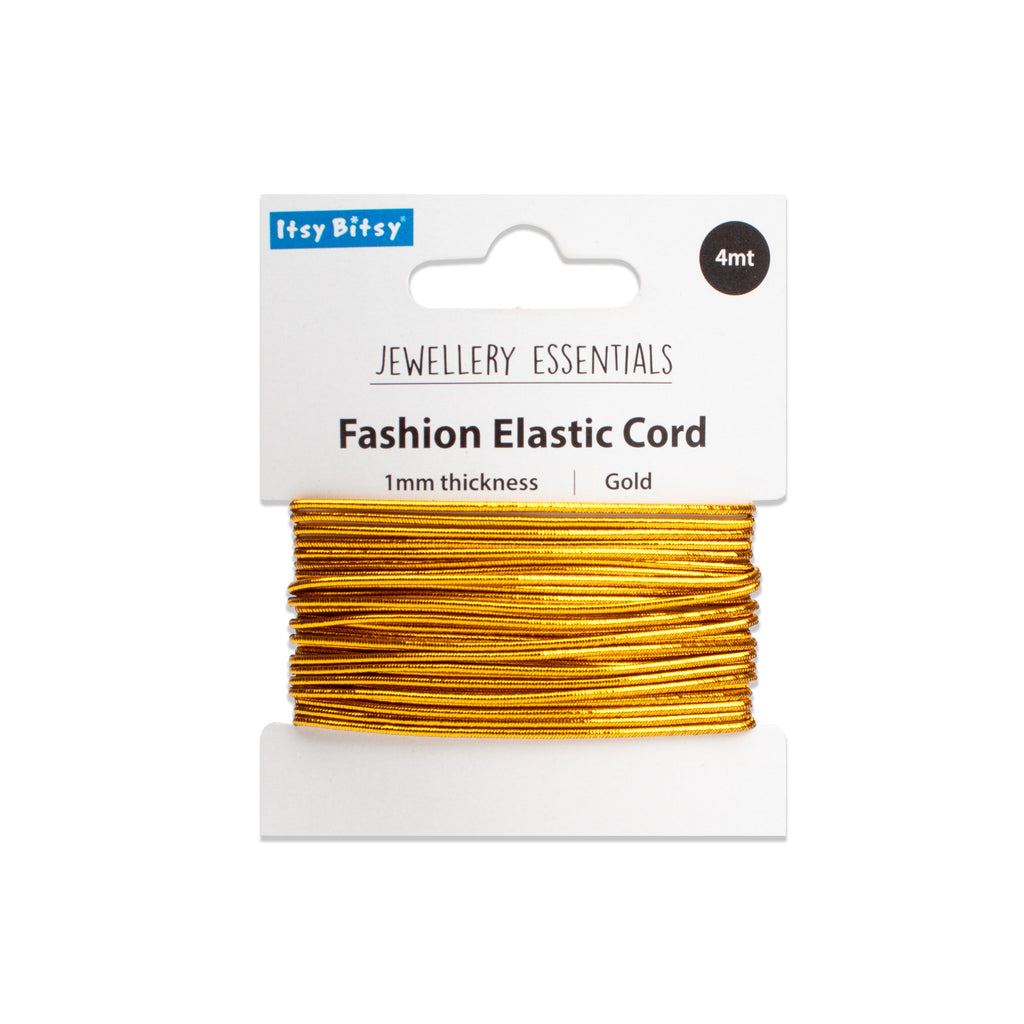 Deluxe Elastic Cord Gold 1mm 4 mtr