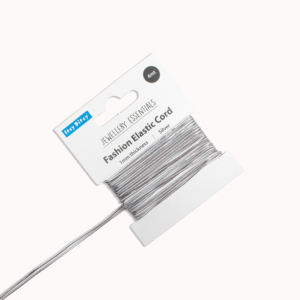 Deluxe Elastic Cord Silver 1mm 4 mtr