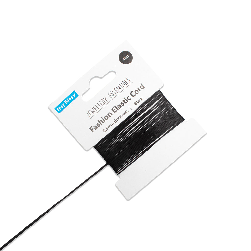 Nylon Elastic Cord Black 0.5 mm 4mtr