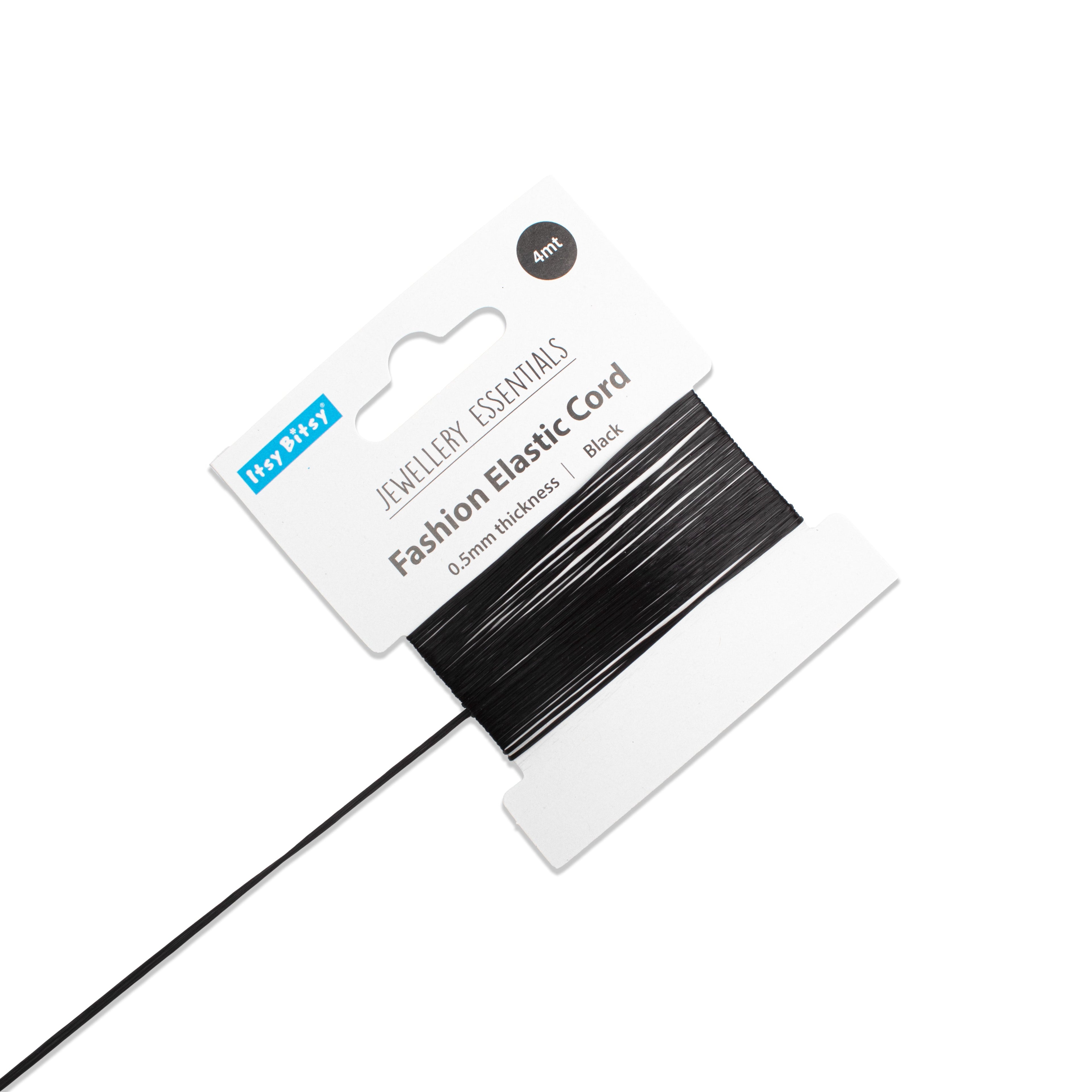 Nylon Elastic Cord Black 0.5 mm 4mtr