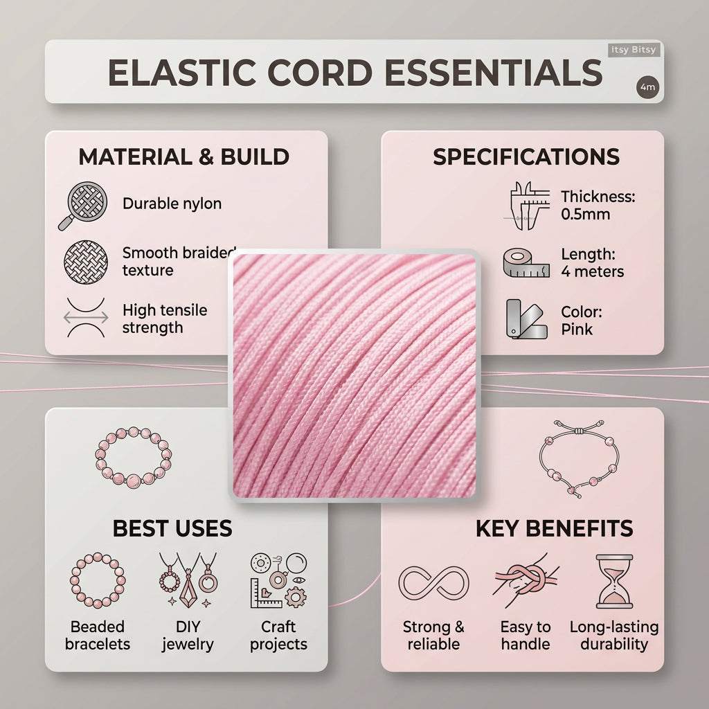 Nylon Cord Pink 0.5 mm 4 mtr