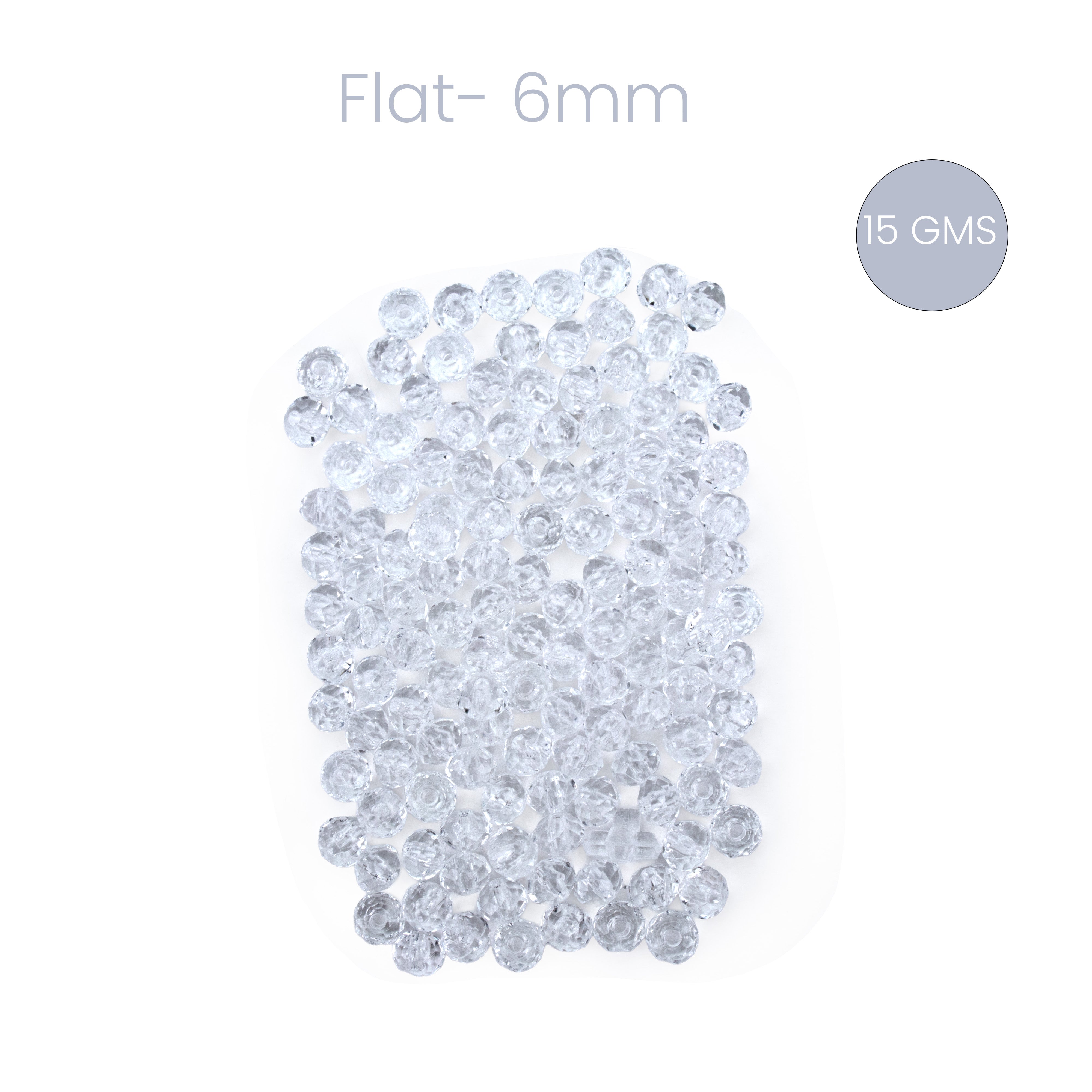 Faceted Crystal Beads Flat Transparent 8mm 15gm PBHC IB