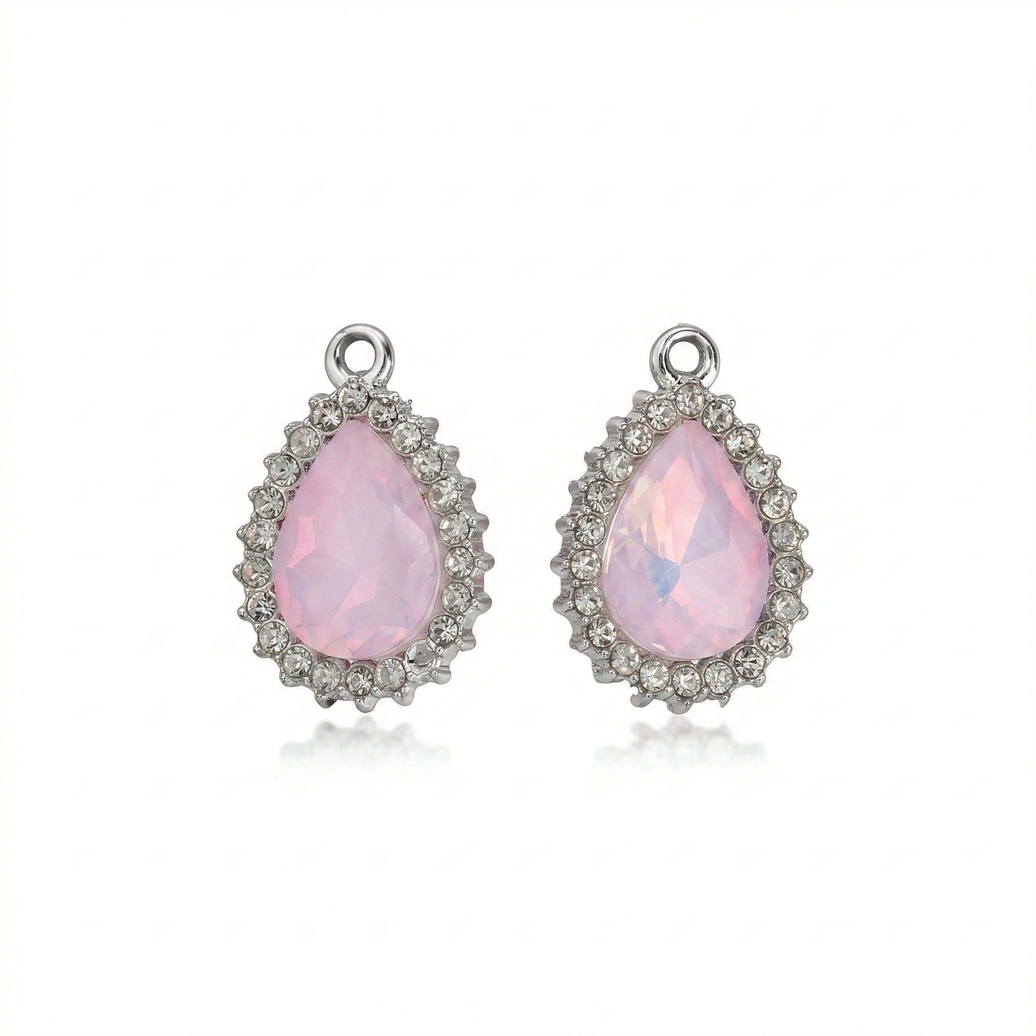 Crystal Pendant Drop Pink Pack of 2