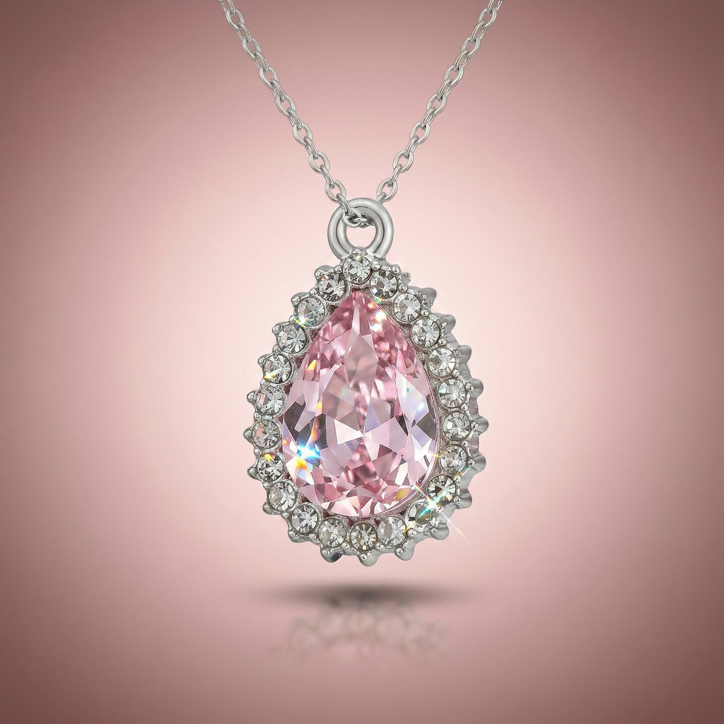 Crystal Pendant Drop Pink Pack of 2