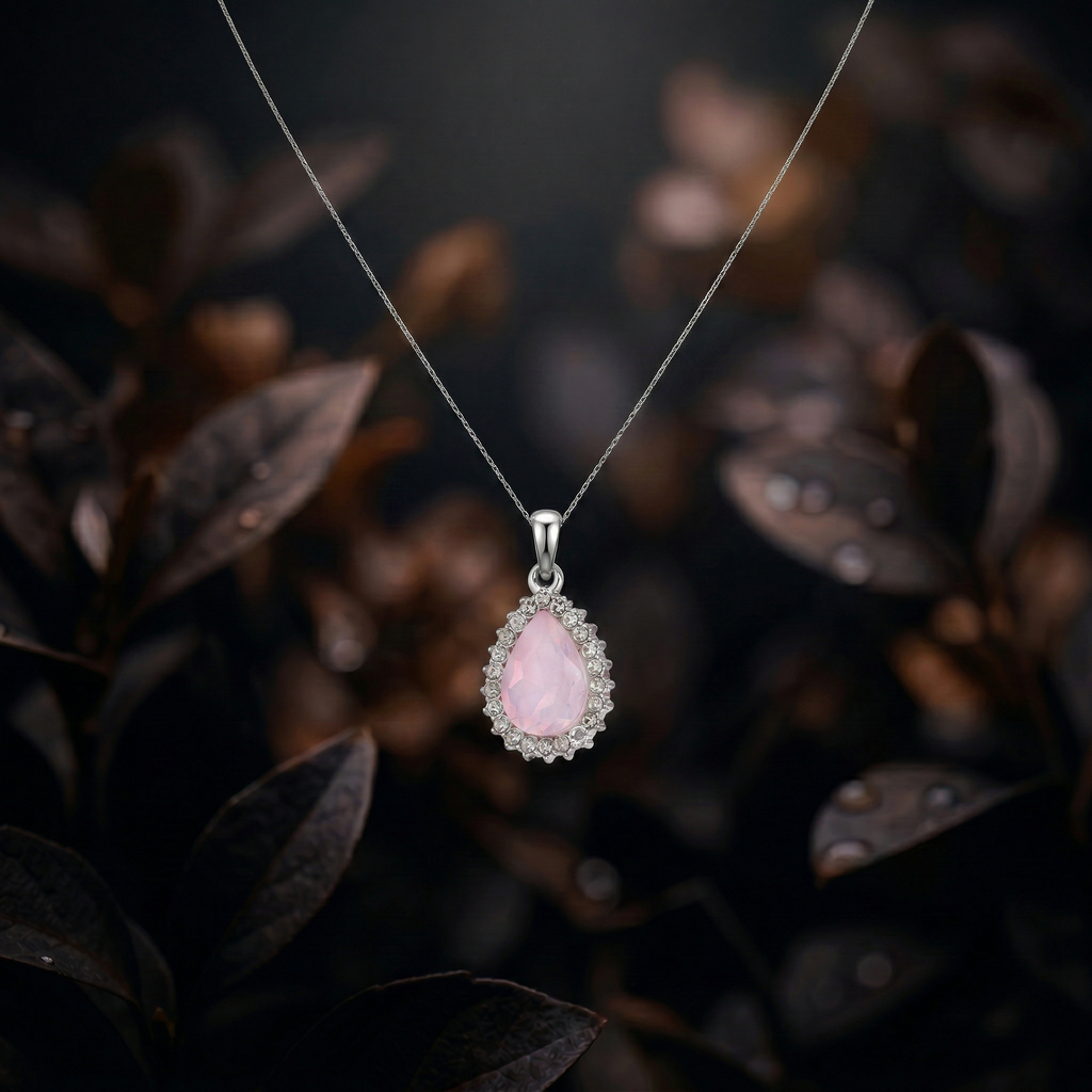 Crystal Pendant Drop Pink Pack of 2