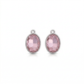 Crystal Pendant - Oval, Pink, Pack of 2