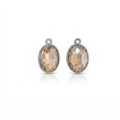 Crystal Pendant - Oval, Amber, Pack of 2