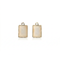 Pearly Pendant - Rectangle, Smoky Amber, Pack of 2