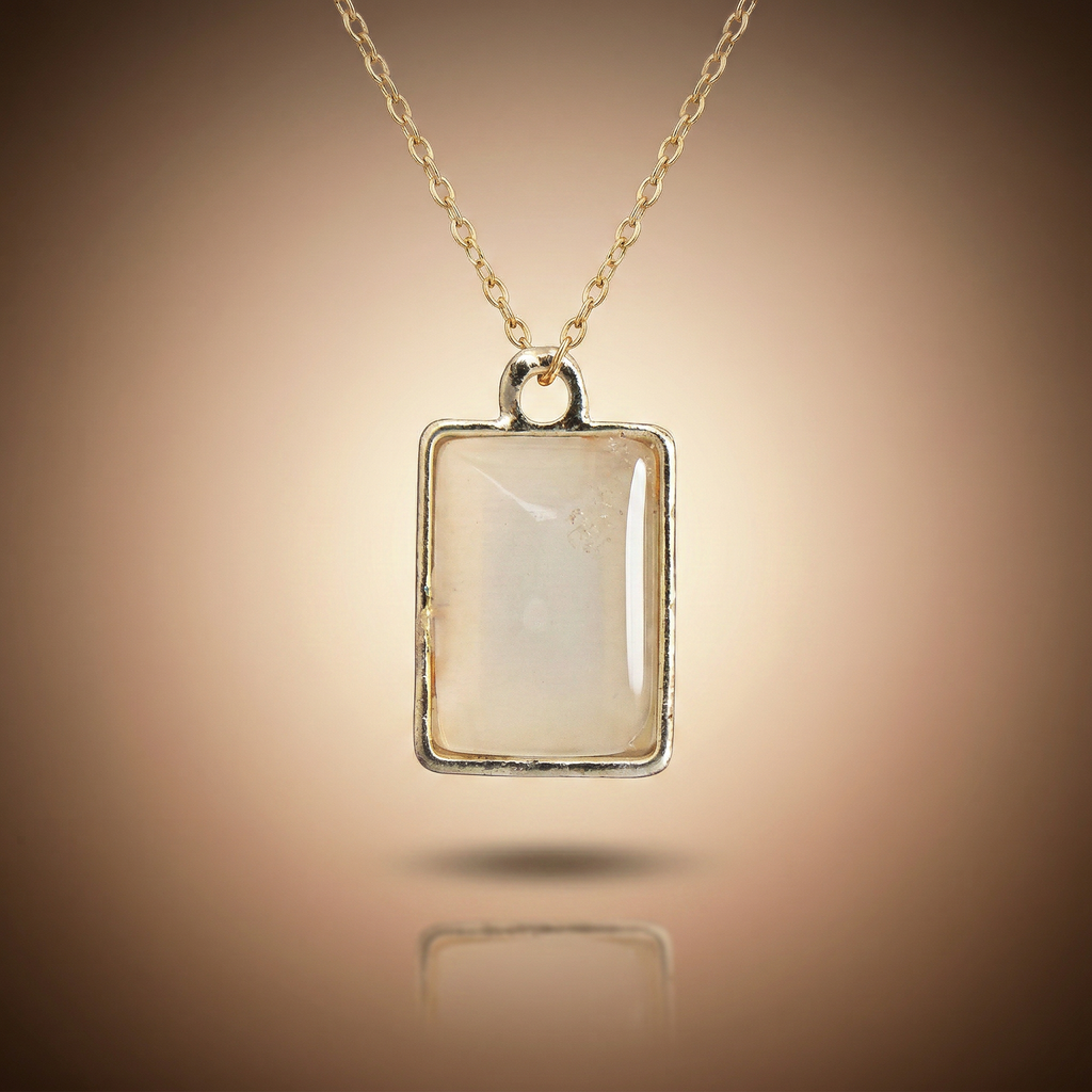 Pearly Pendant - Rectangle, Smoky Amber, Pack of 2