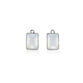 Pearly Pendant - Rectangle, Smoky white, Pack of 2
