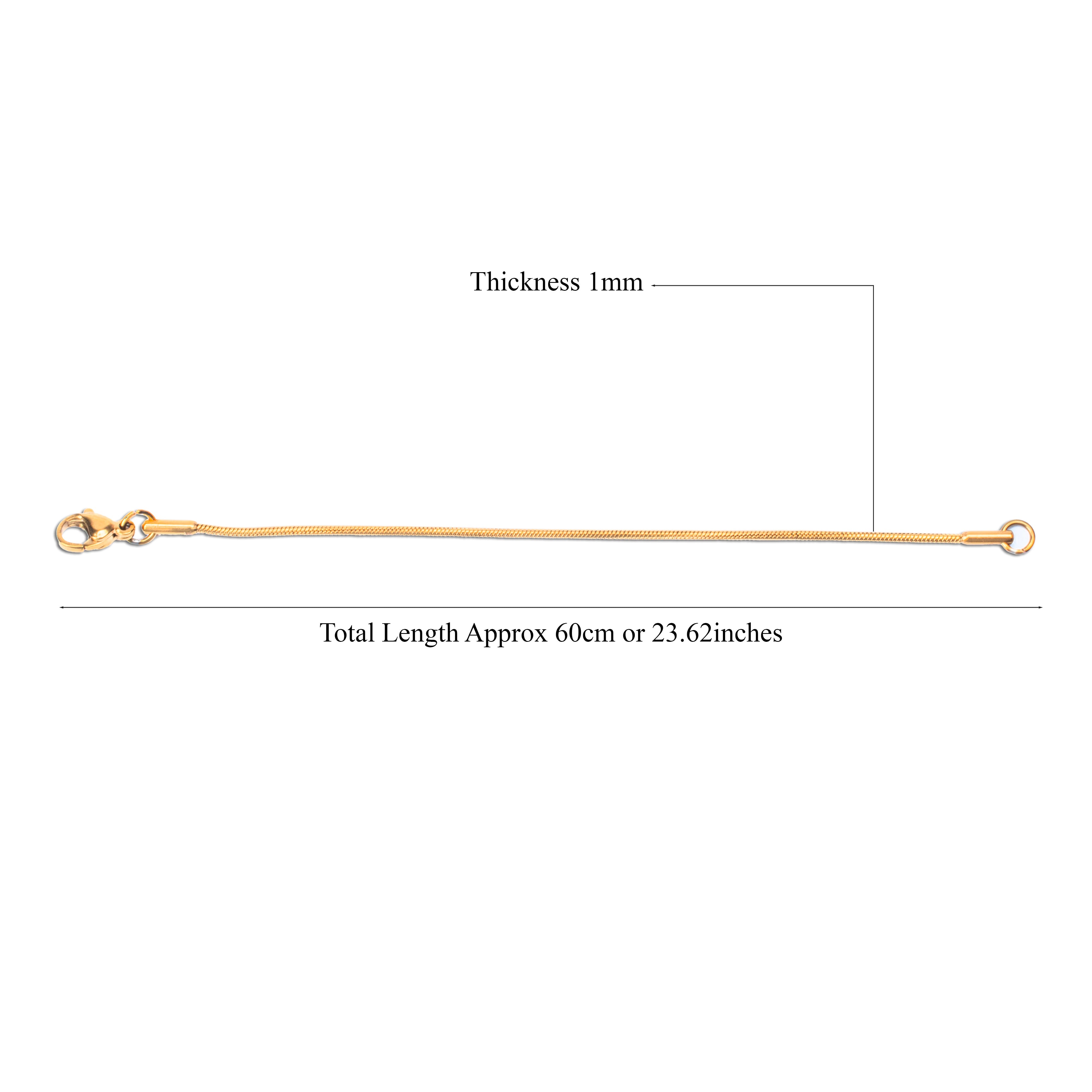 Ready-to-Wear Round Chain Gold 1mm 60cm 1pc
