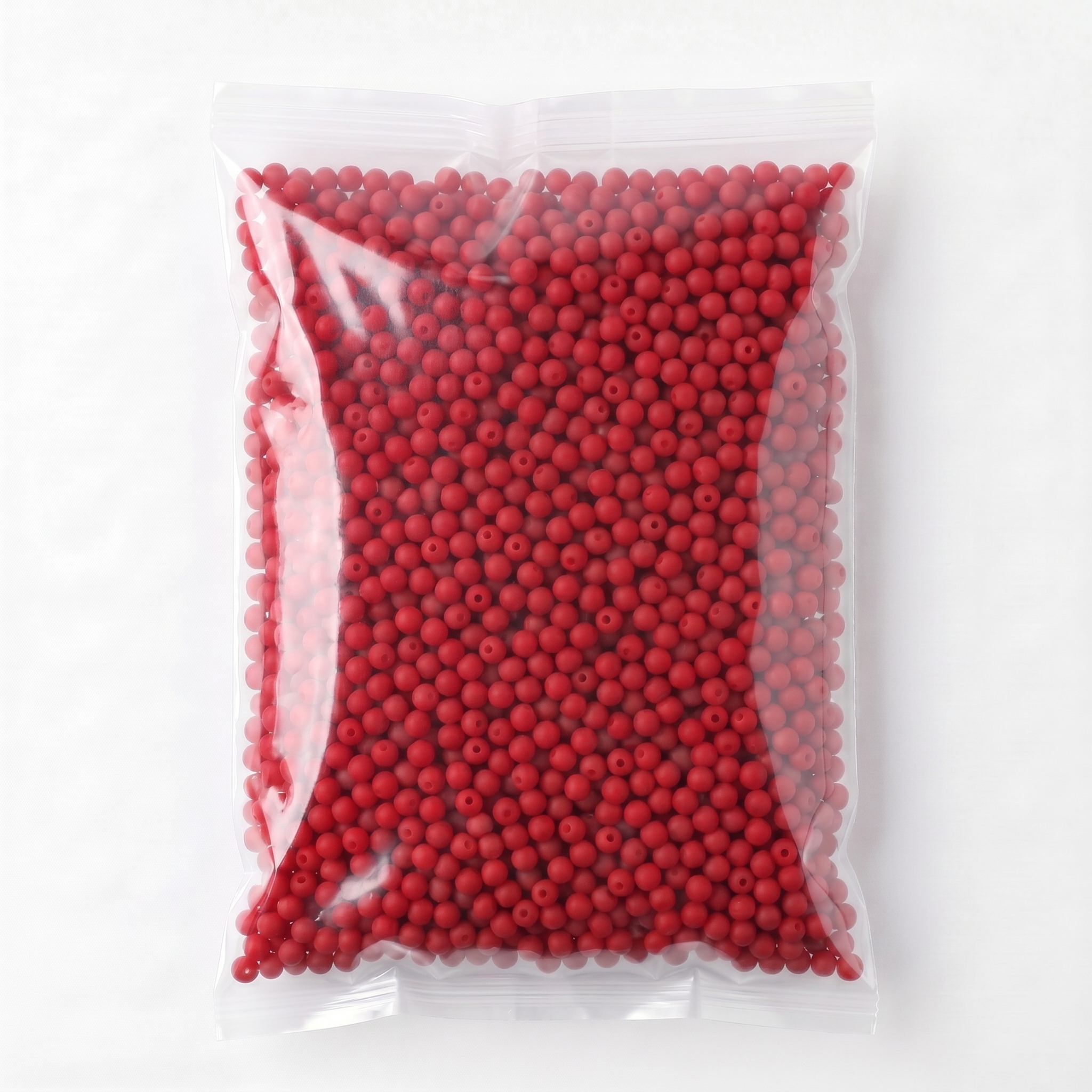 Glass Bead Round Ruby Red 6.13 X 7.48mm 500grm