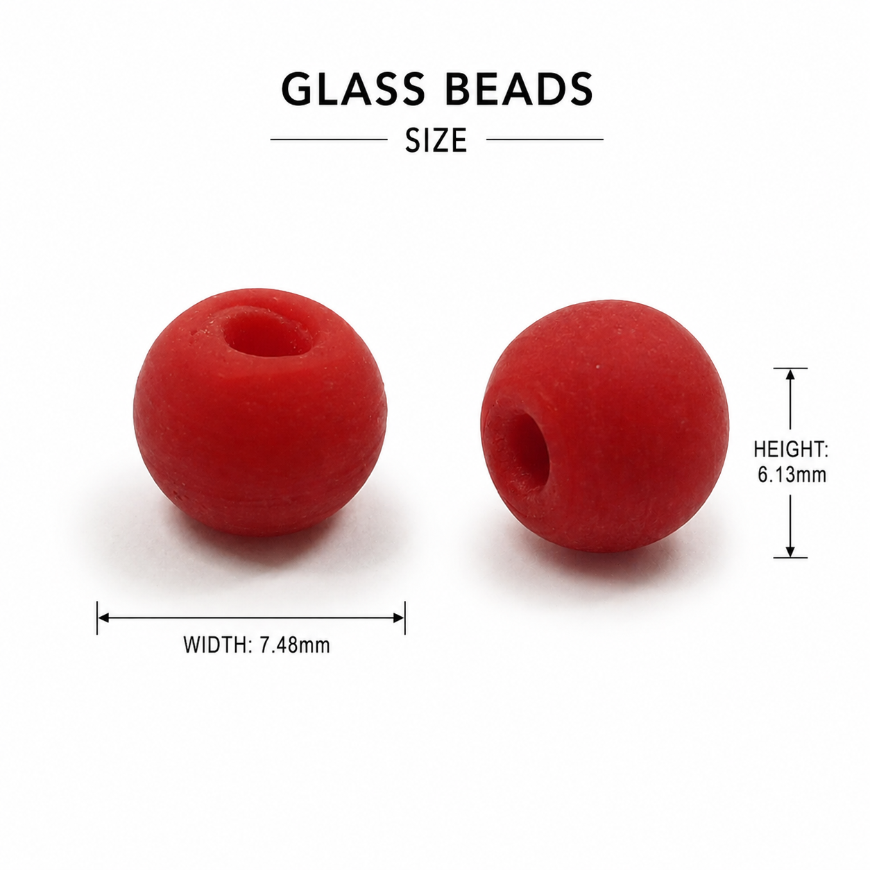 Glass Bead Round Ruby Red 6.13 X 7.48mm 500grm