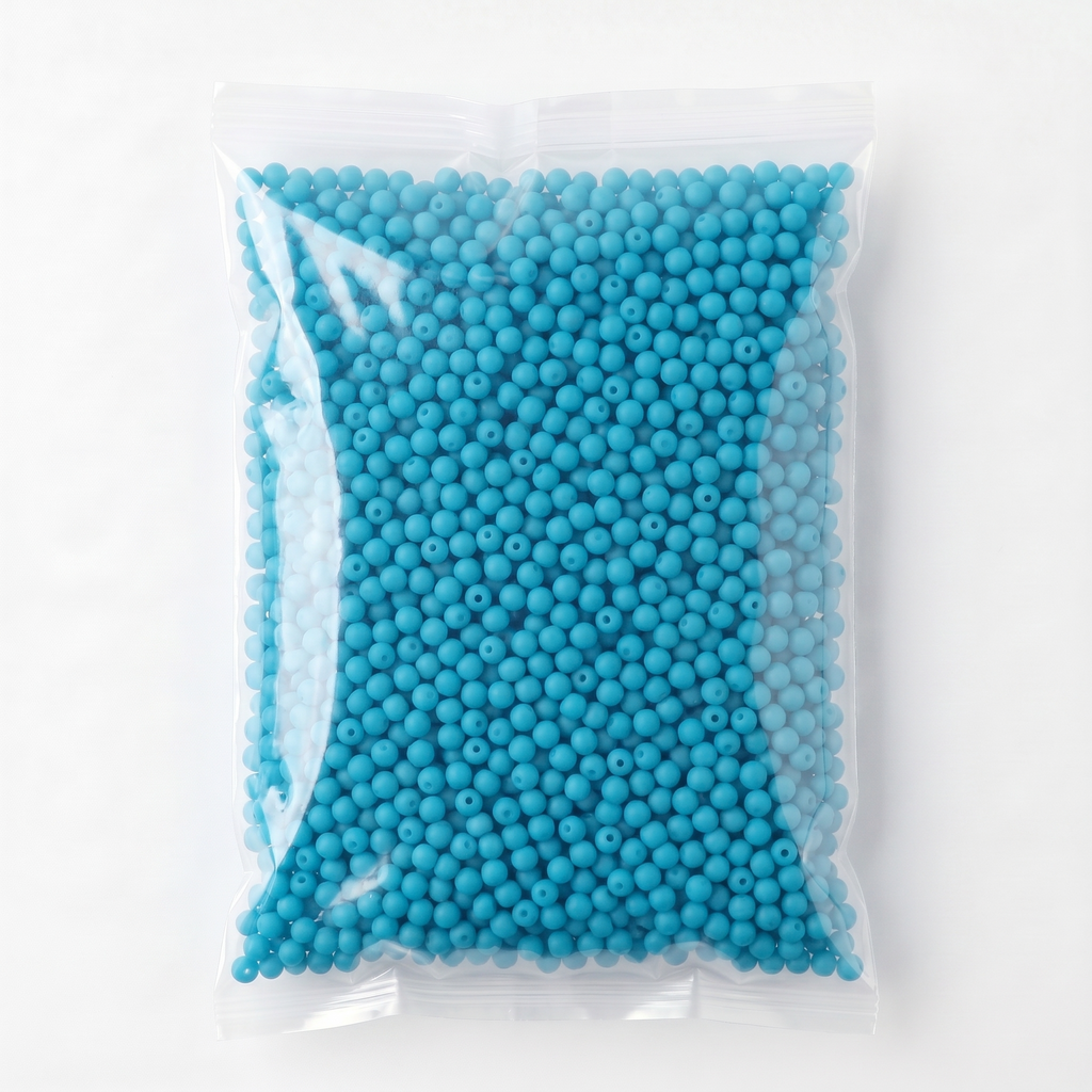 Glass Bead Round Marine Blue 6.13 X 7.48mm 500grm