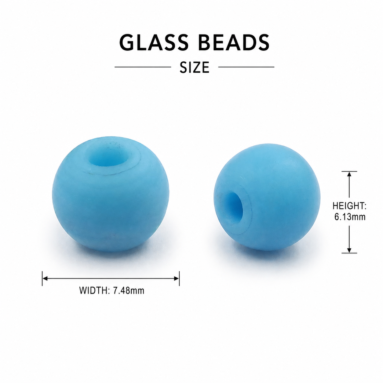 Glass Bead Round Marine Blue 6.13 X 7.48mm 500grm