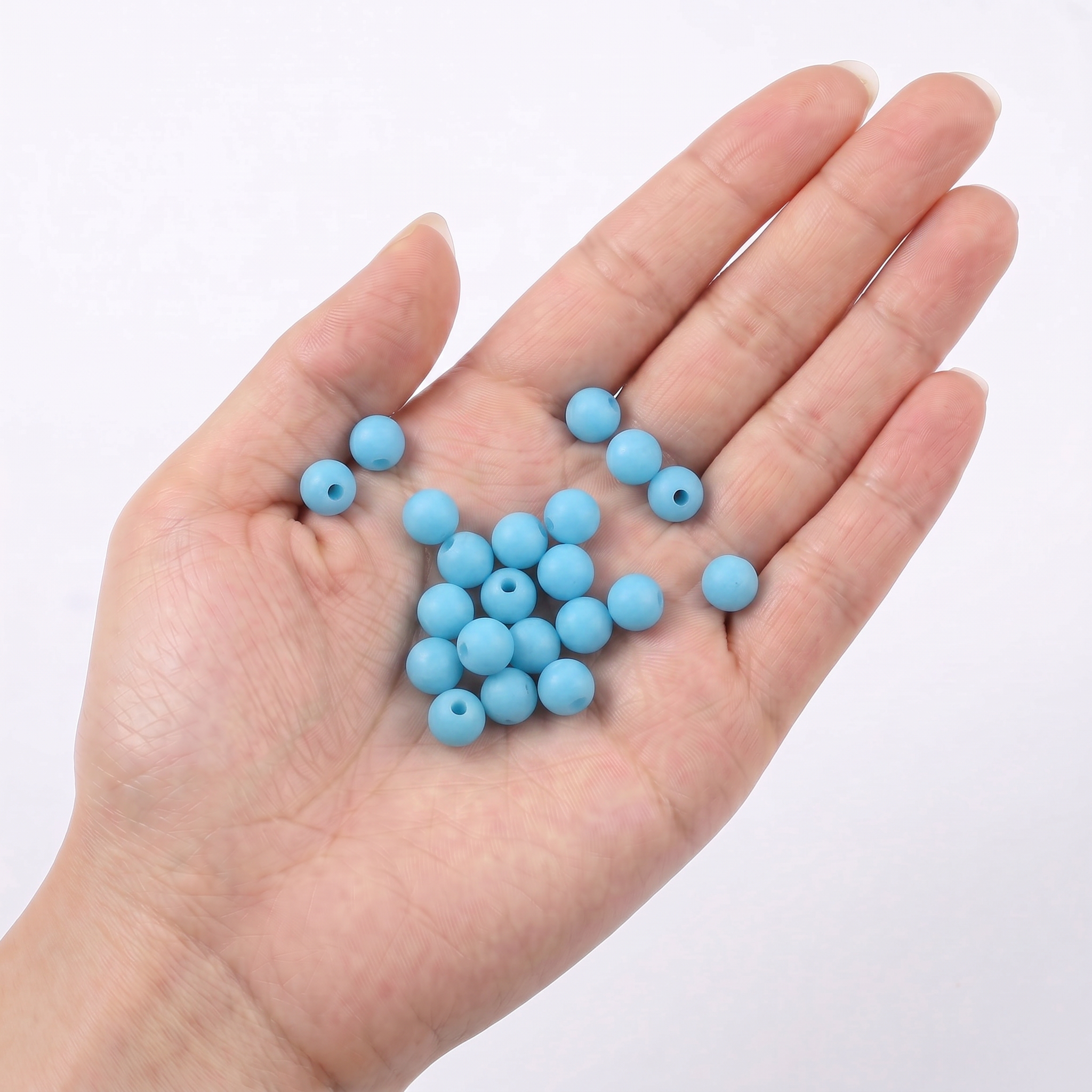 Glass Bead Round Marine Blue 6.13 X 7.48mm 500grm