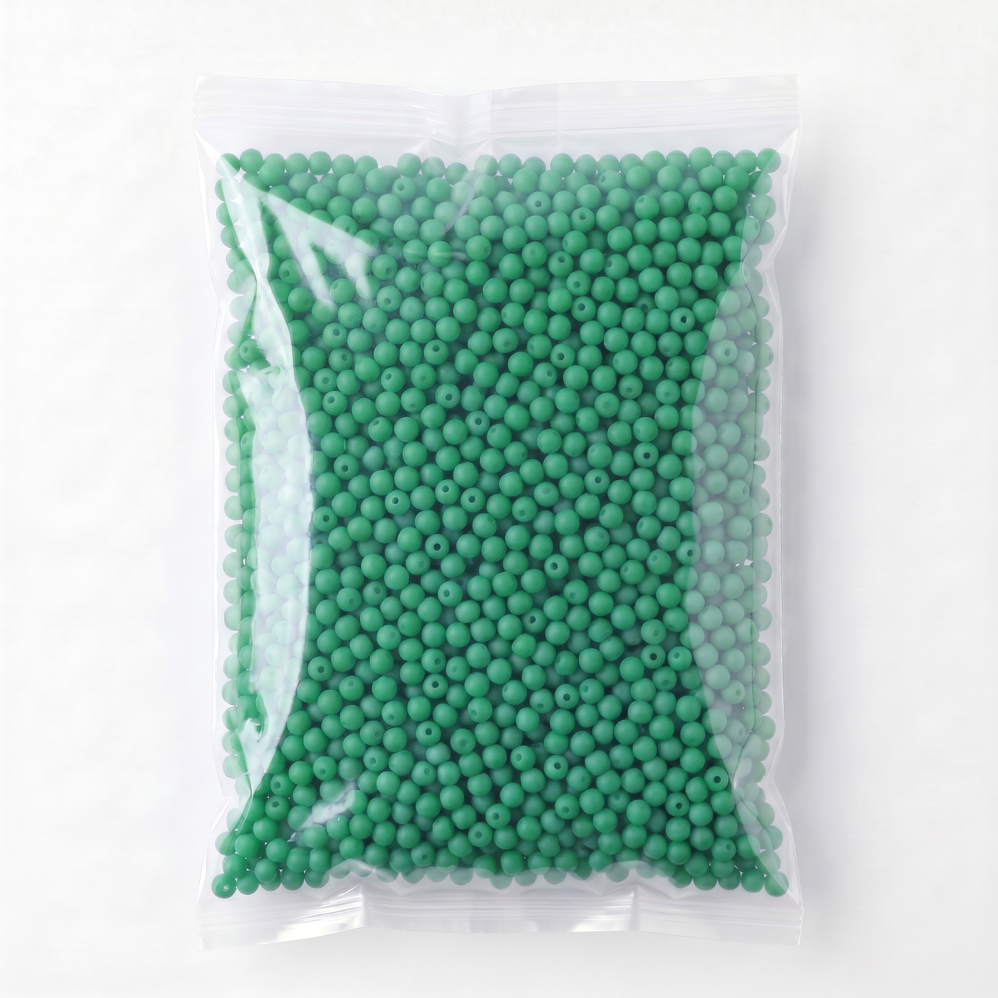 Glass Bead Round Jade Green 6.13 X 7.48mm 500grm