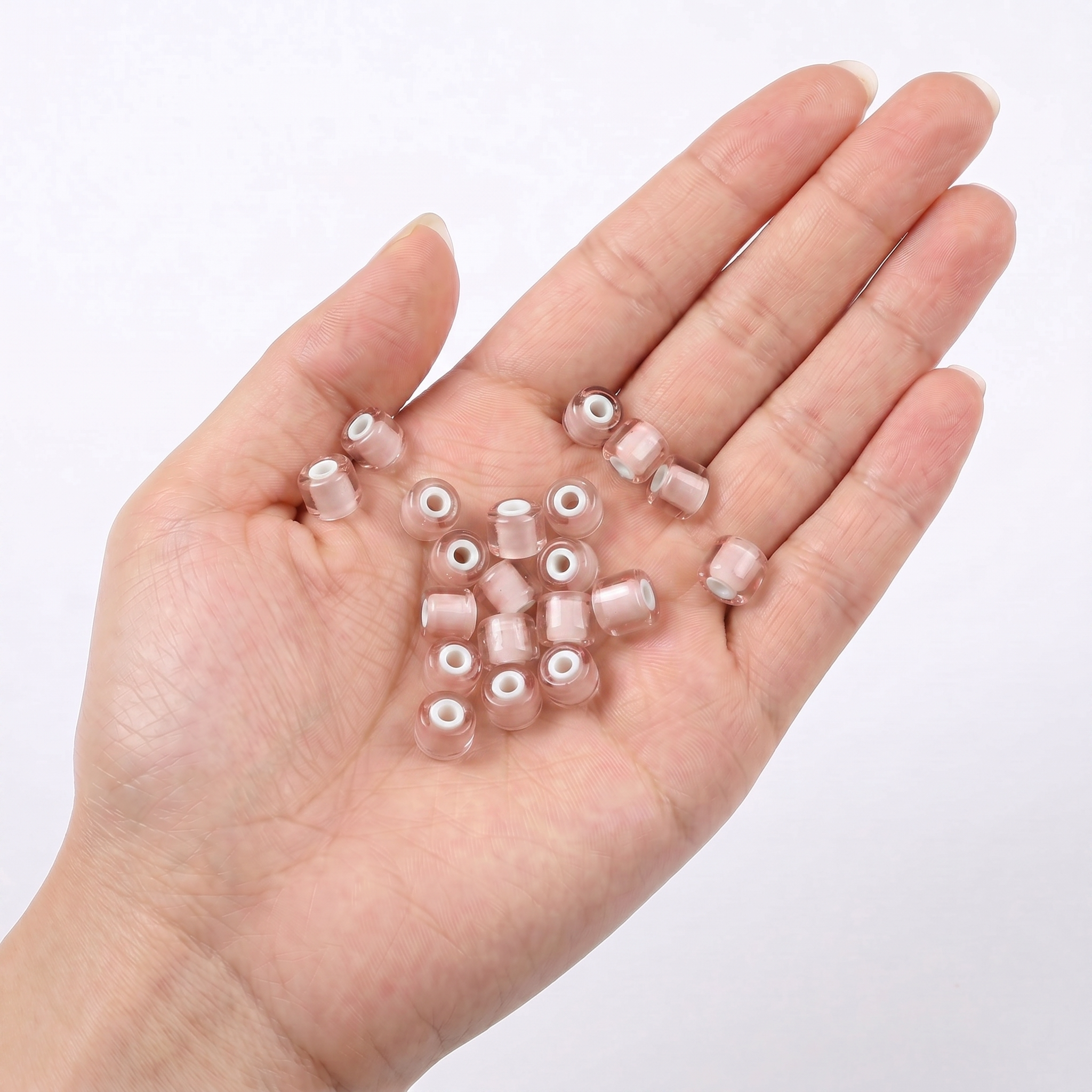Glass Bead Round Soft Rose 500grm