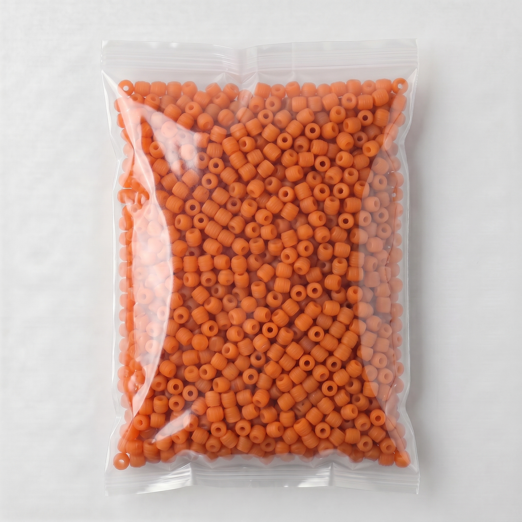 Glass Beads Drum Shape Bright orange 6.52 X 7.08mm 500grm