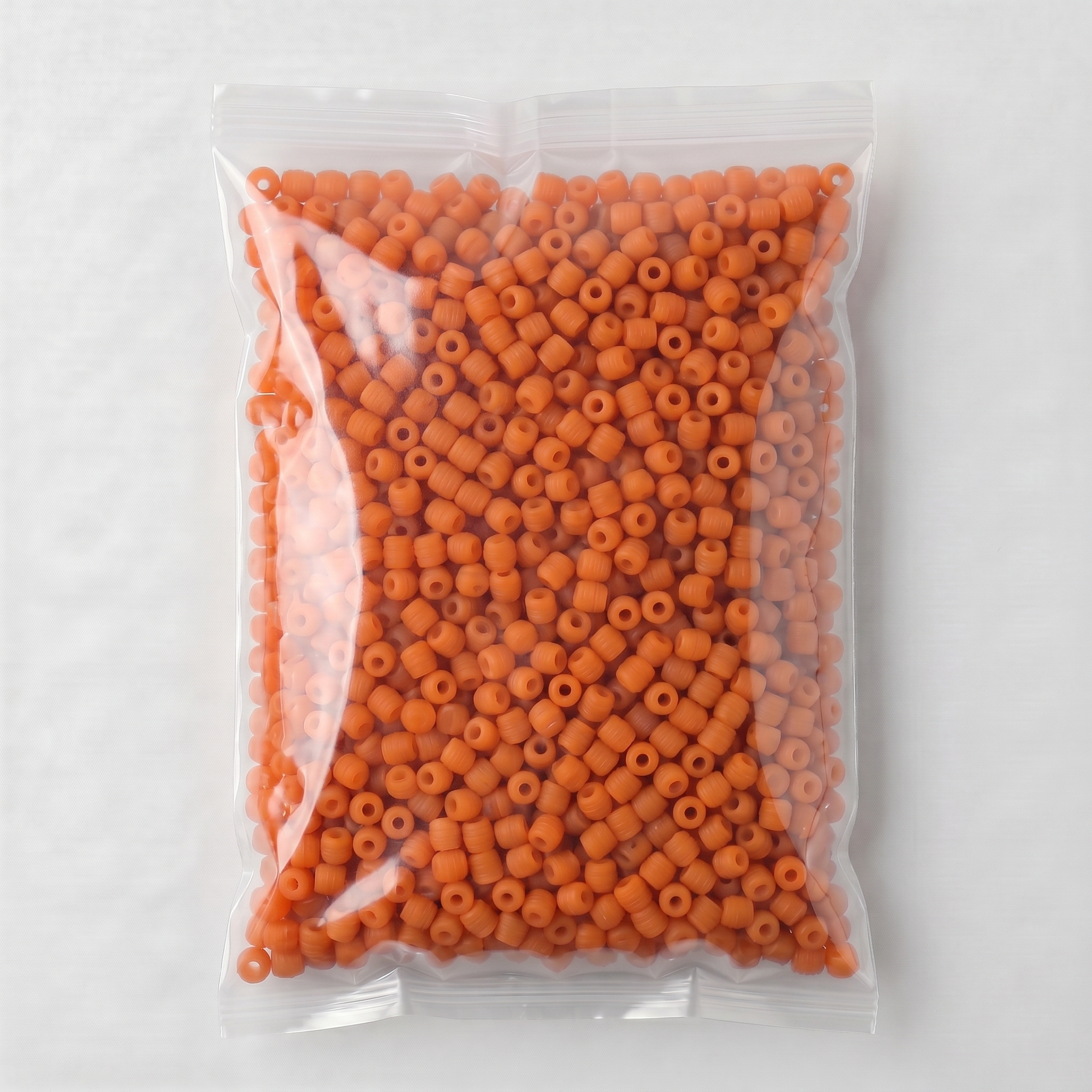 Glass Beads Drum Shape Bright orange 6.52 X 7.08mm 500grm