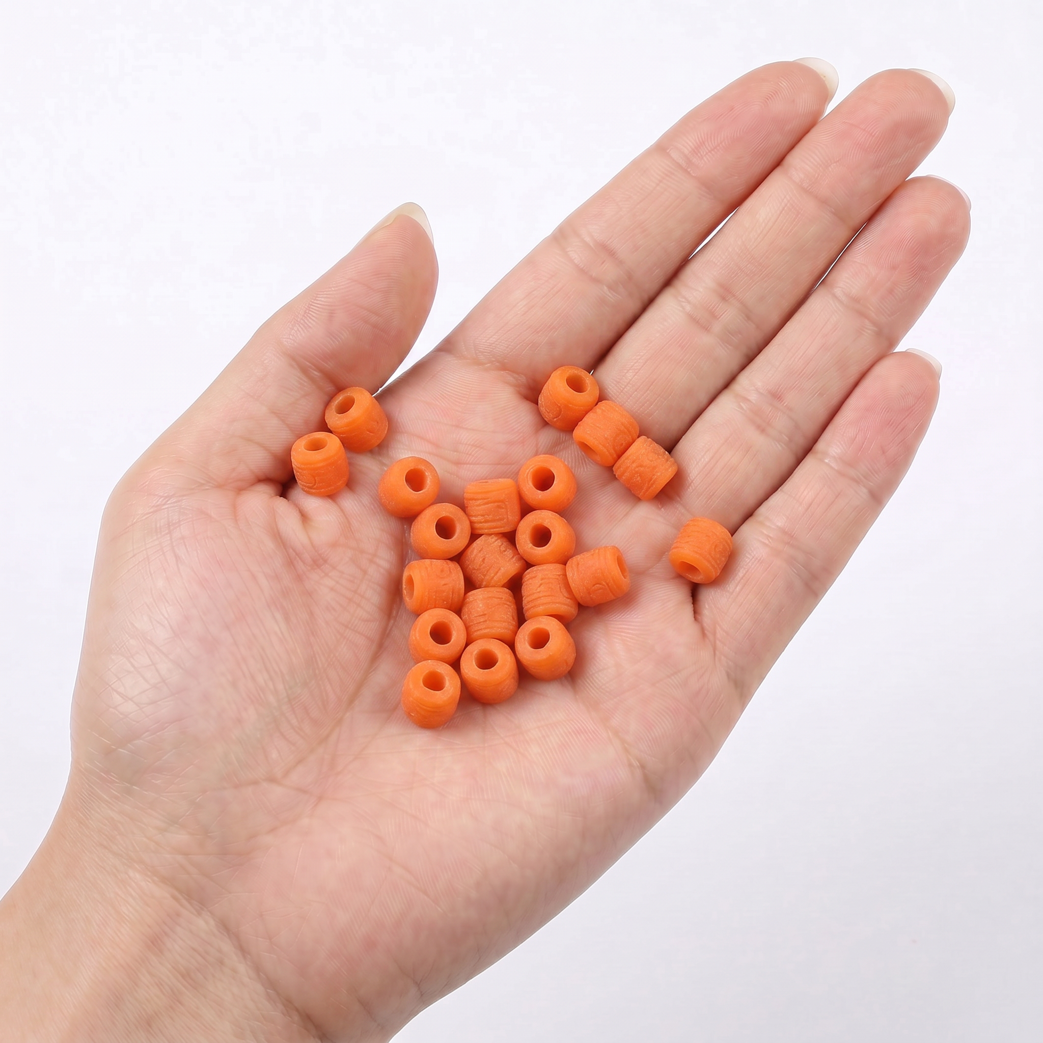 Glass Beads Drum Shape Bright orange 6.52 X 7.08mm 500grm