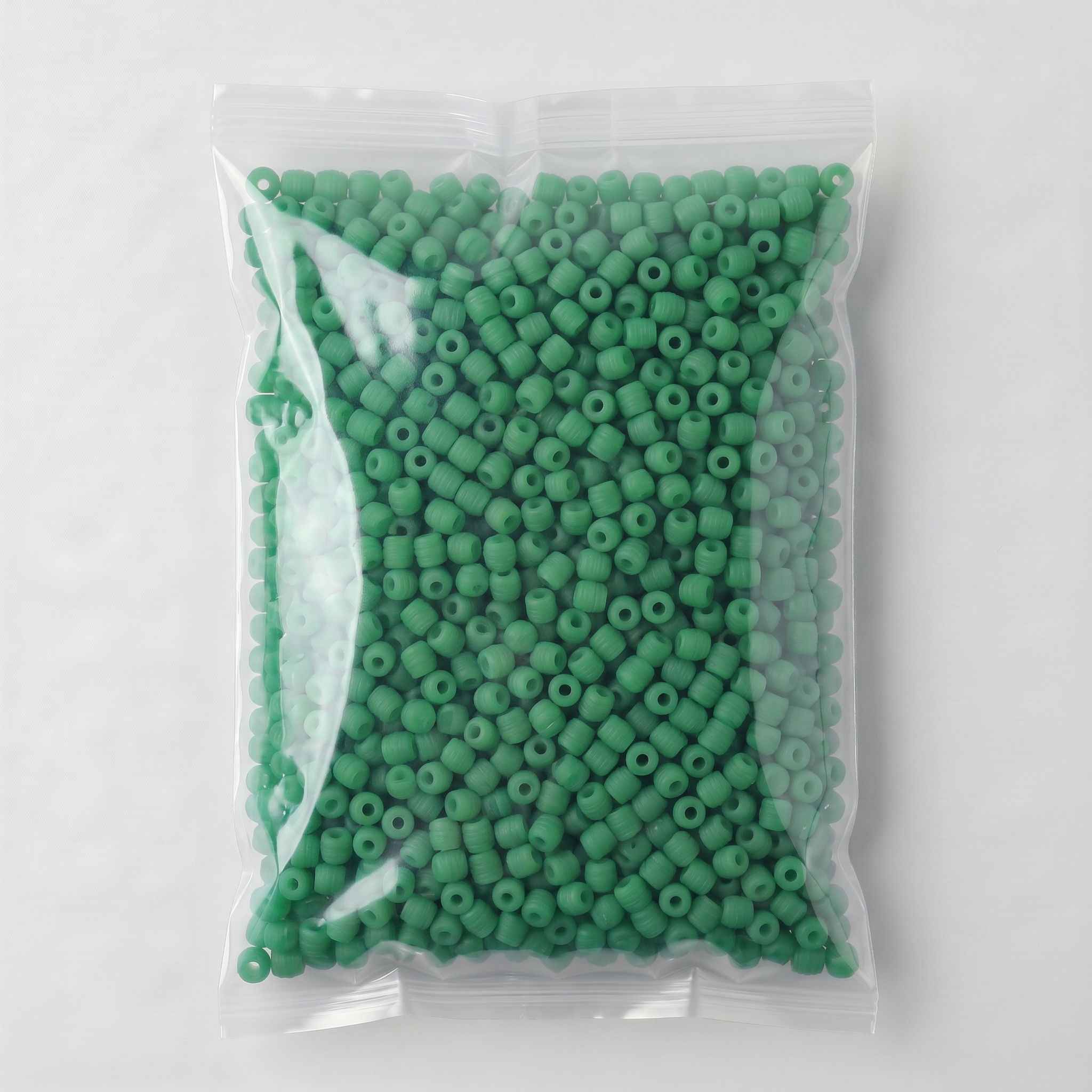 Glass Beads Drum Shape Jade Green 6.52 X 7.08mm 500grm