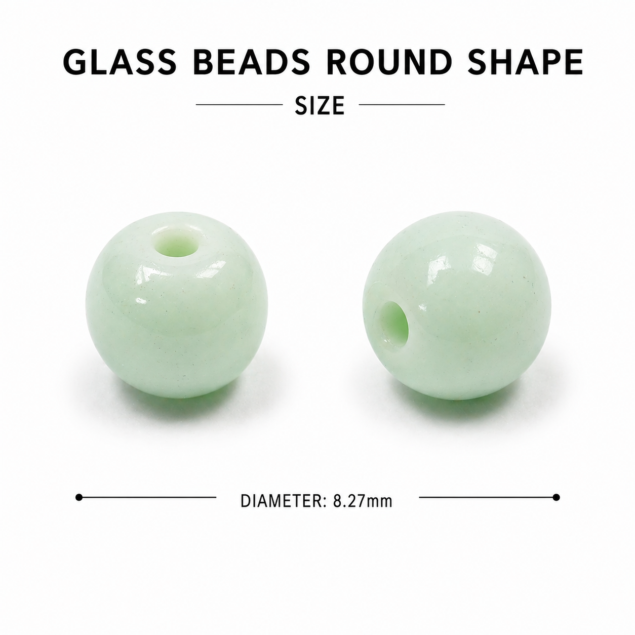 Glass Bead Round Seafoam 8.27mm 500grm
