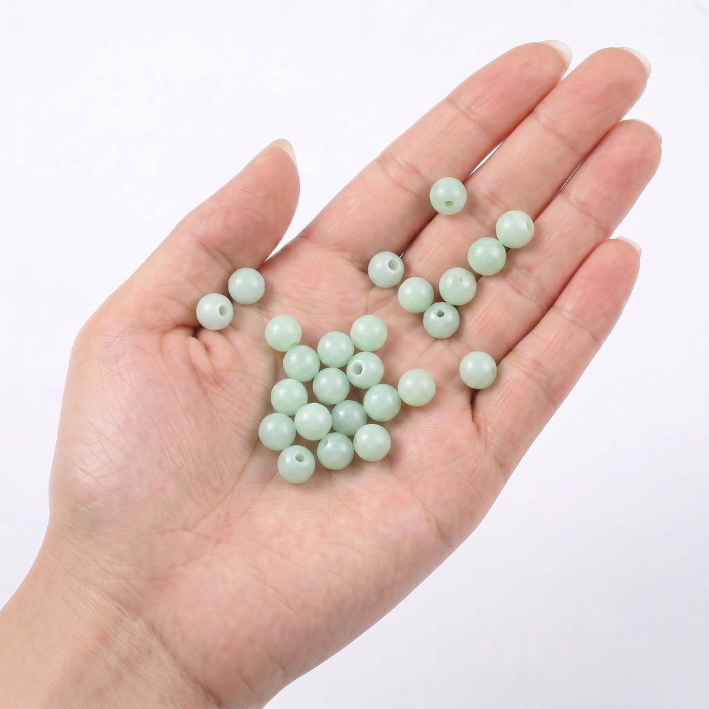 Glass Bead Round Seafoam 8.27mm 500grm