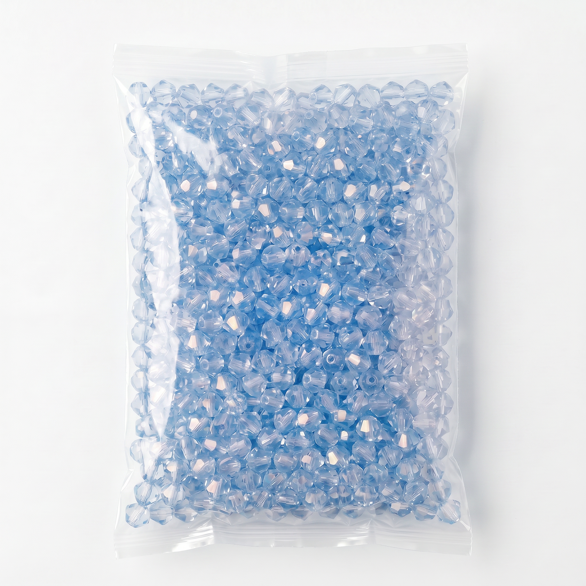Acrylic Beads Faceted Crystal Sky Blue 500grm
