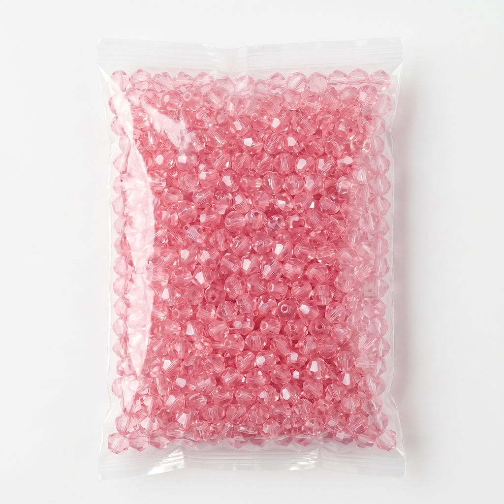 Acrylic Beads Faceted Crystal rose 500grm