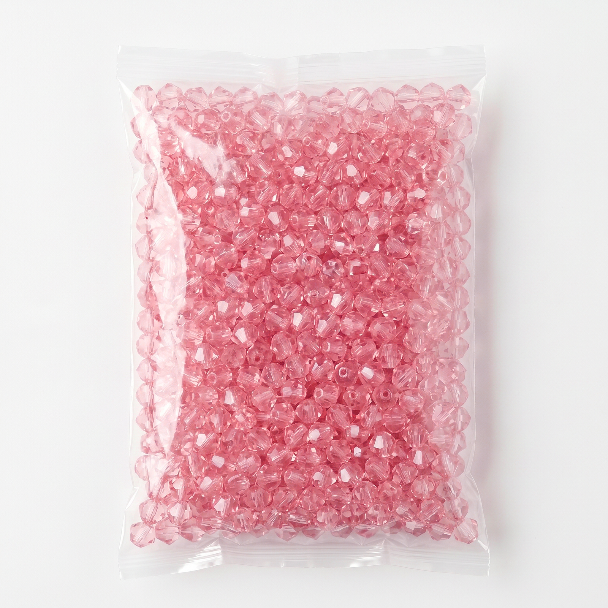 Acrylic Beads Faceted Crystal rose 500grm