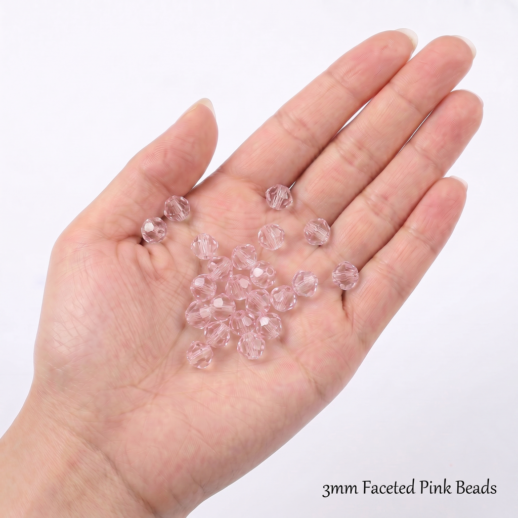 Acrylic Beads Faceted Crystal rose 500grm
