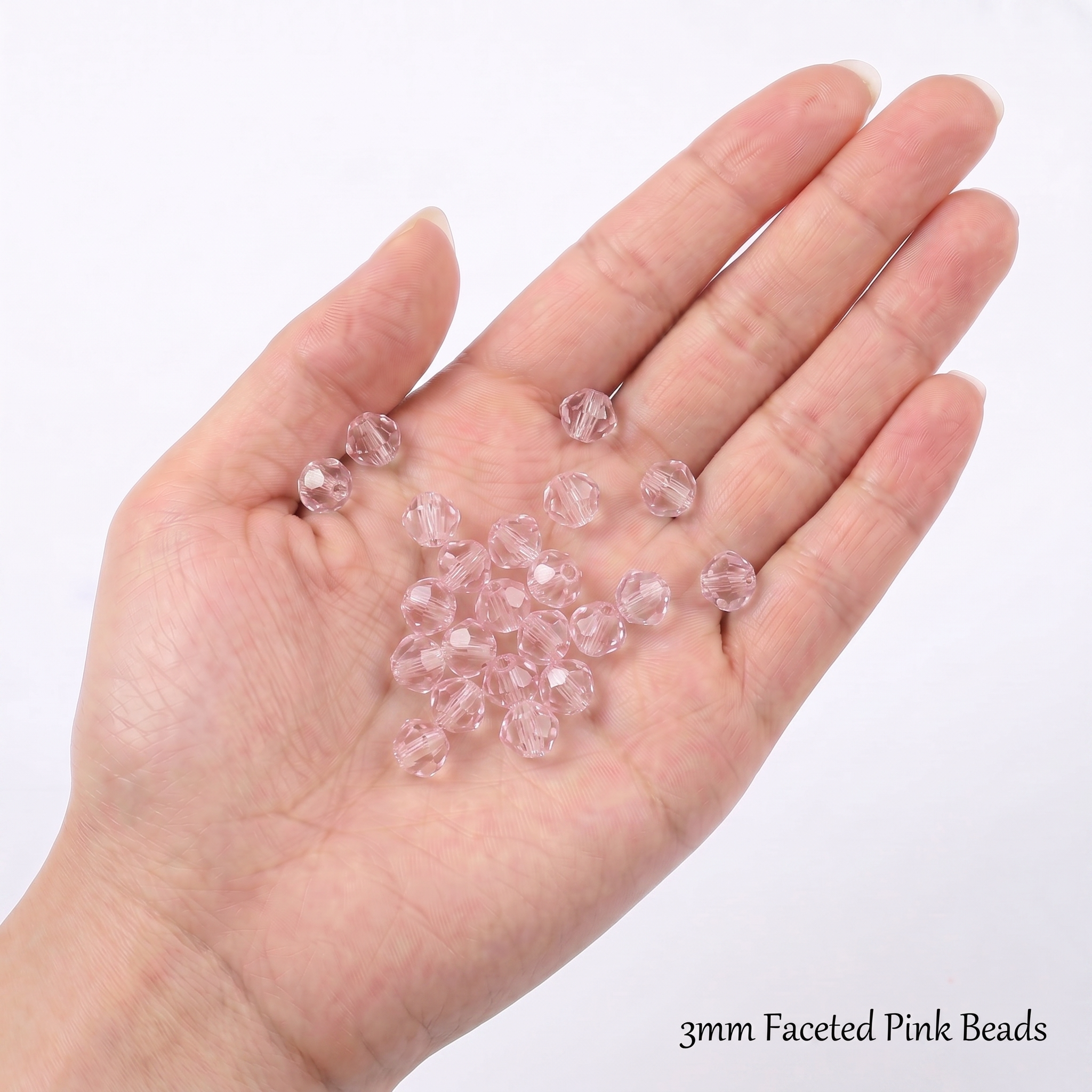 Acrylic Beads Faceted Crystal rose 500grm