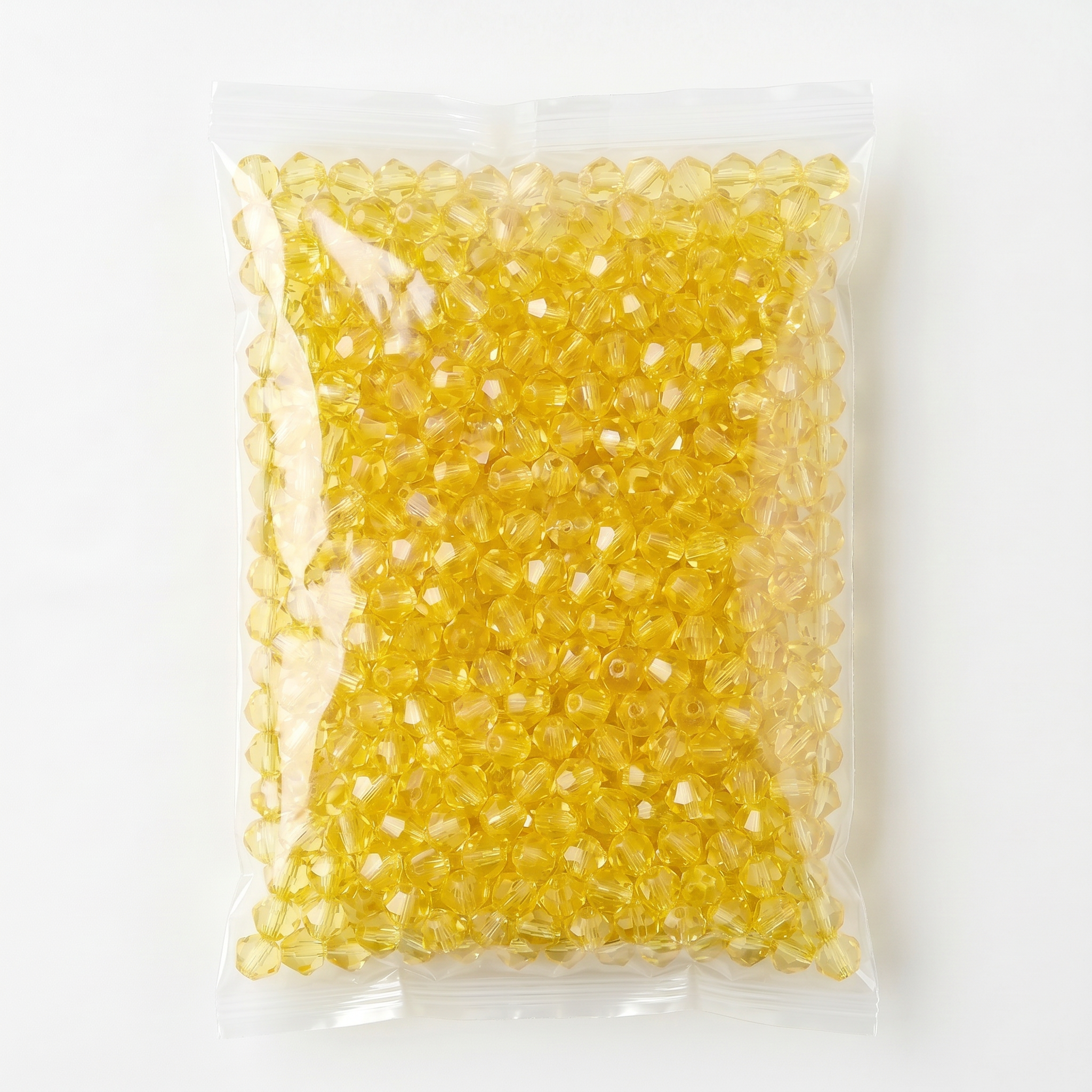 Acrylic Beads Faceted Crystal yellow 500grm