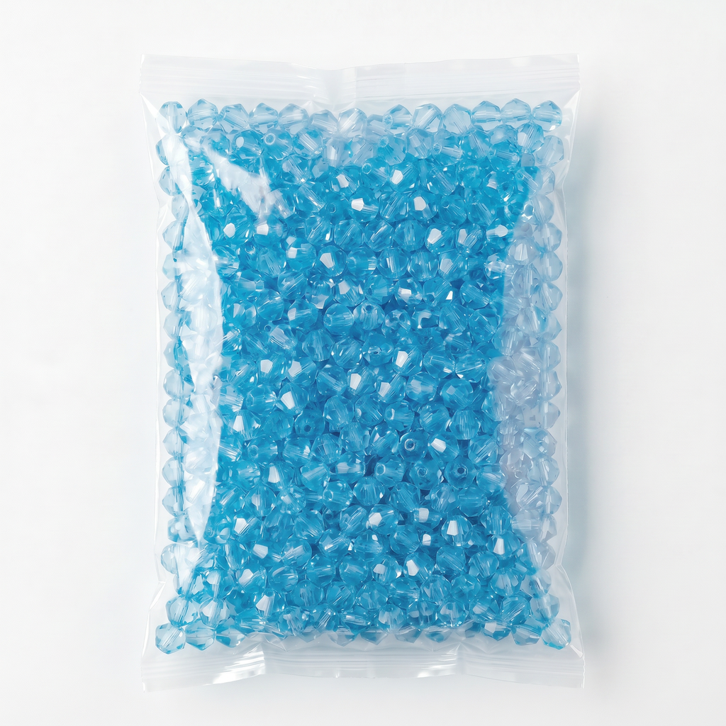 Acrylic Beads Faceted Crystal Blue 500grm