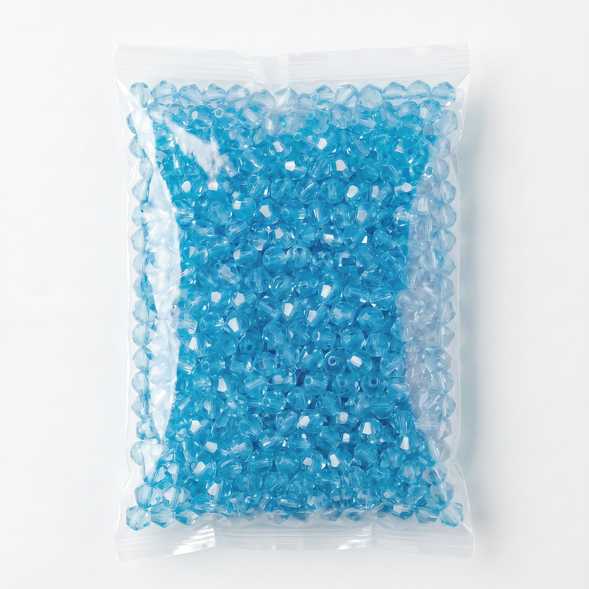 Acrylic Beads Faceted Crystal Blue 500grm
