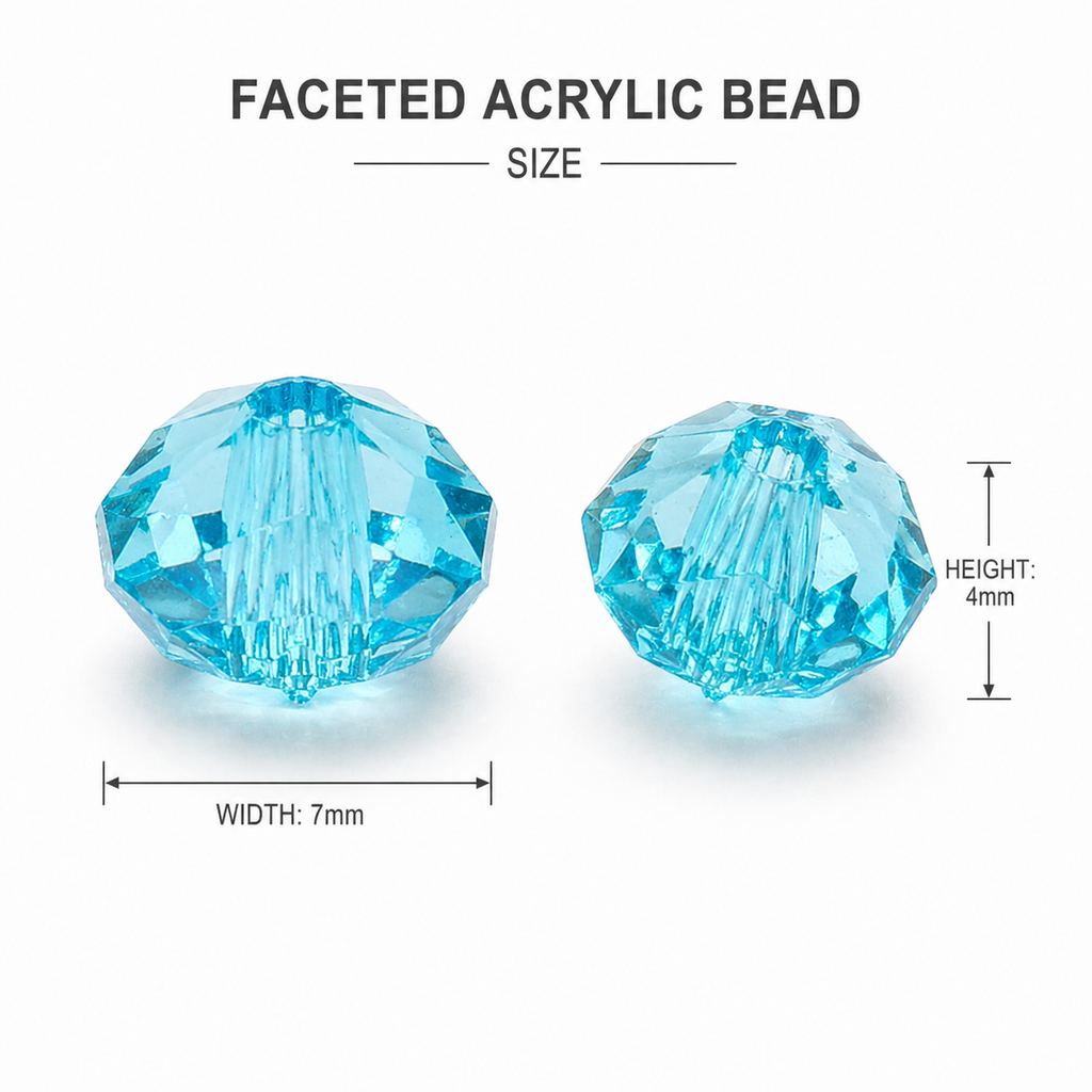 Acrylic Beads Faceted Crystal Blue 500grm