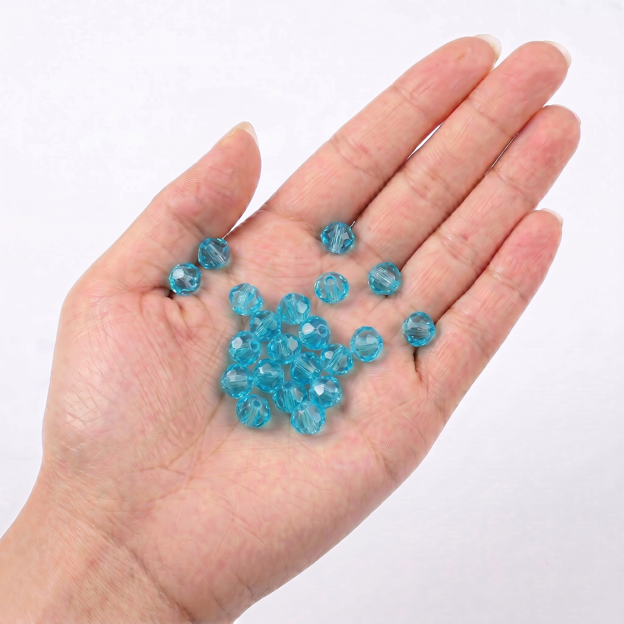 Acrylic Beads Faceted Crystal Blue 500grm