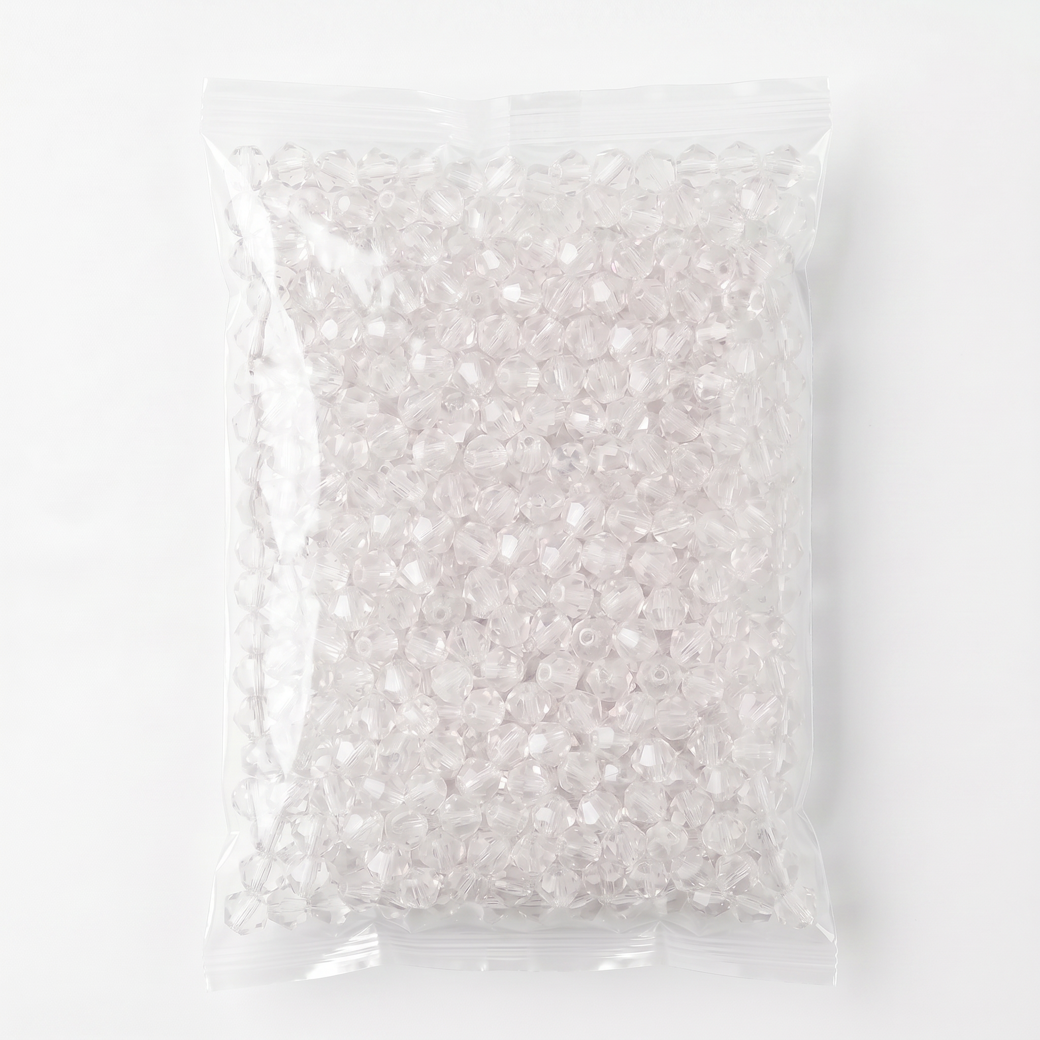 Acrylic Beads Faceted Crystal white 500grm