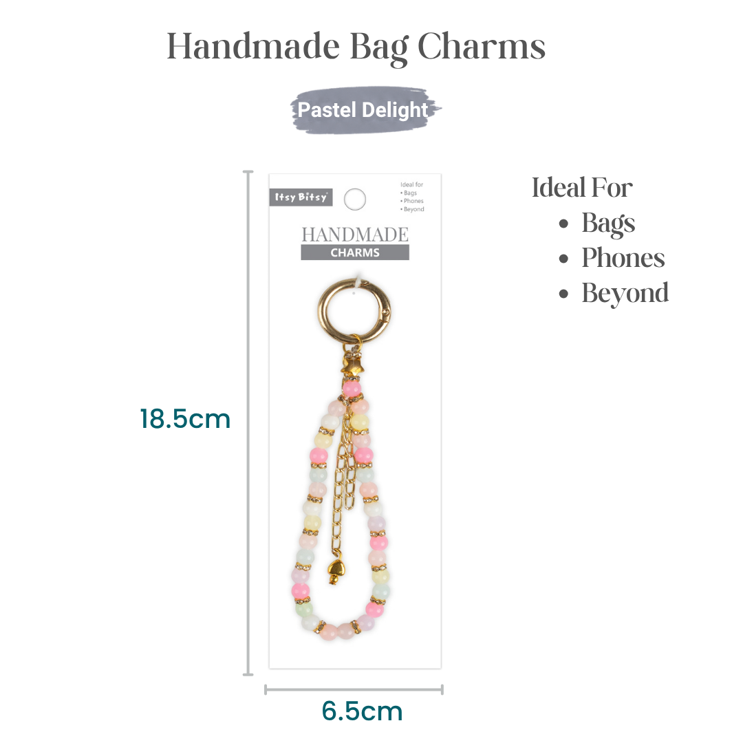 Handmade Bag Charm Pastel Delight 1pc